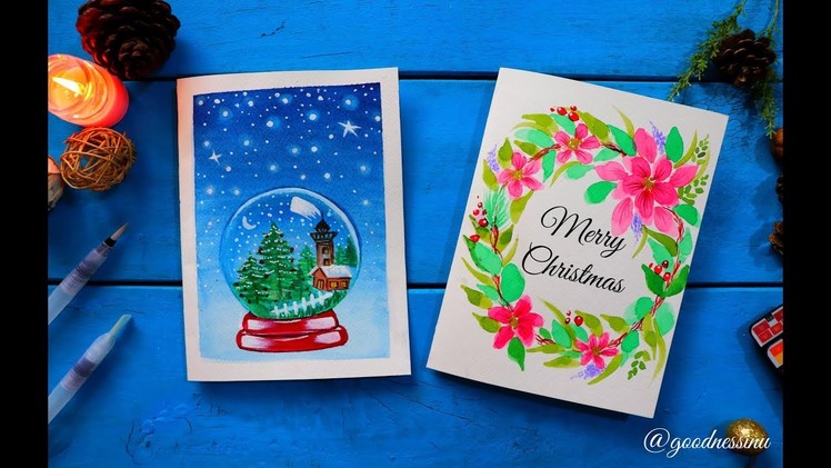 Easy Christmas Cards using Watercolour + GIVEAWAY