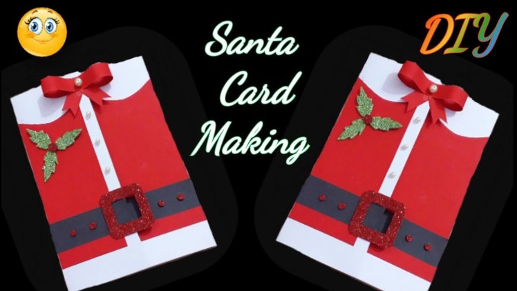 How to make Christmas greeting cards. Santa Christmas Card. merry Christmas card. Christmas card