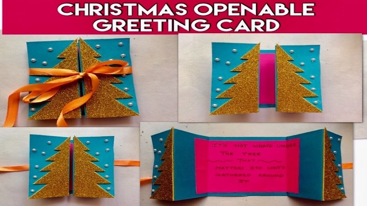 Christmas greeting card handmade designs easy 2018.openable greeting.Christmas tree.kids easy craft
