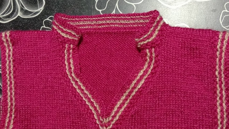 Half collar neck  knitting  pattern for ladies sweater, kurties