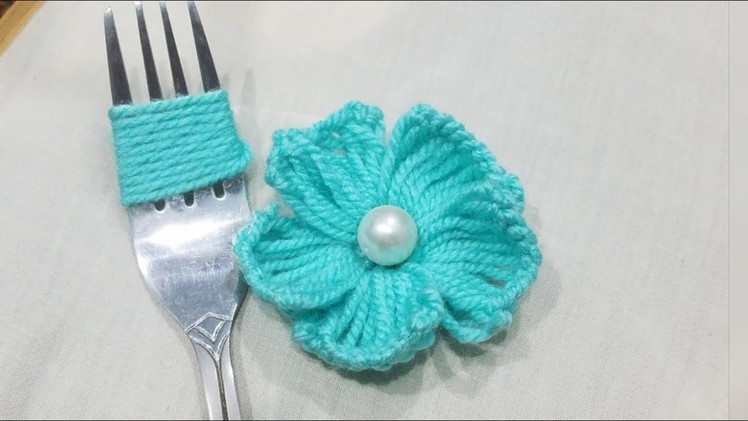 Hand Embroidery Amazing Trick# Easy Flower Embroidery Trick# Sewing Hack:Making Flower with Fork