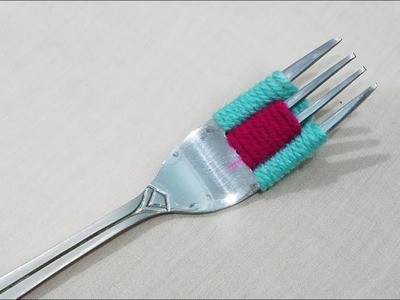 Hand Embroidery:Easy Amazing #Sewing Hack Trick Make a Flower With Fork Part 15