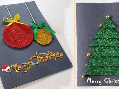 Hand Made Christmas Greeting Cards || Simple And Easy Christmas Greeting Card Making || Paper Girl