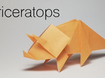 How to make a Triceratops - Dinosaur 53 [Origami Hiroshi]