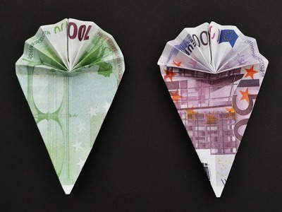 How to make an ICE-CREAM | MONEY ORIGAMI out of EURO bills | Tutorial DIY