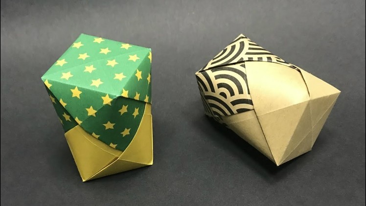 Origami Gift Box. Rotate Box