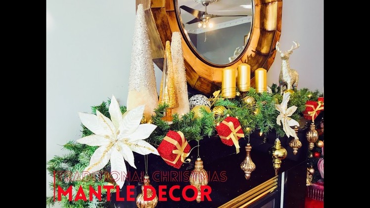 Traditional Christmas Mantel Decor | Red Christmas Decor | Christmas Home Decor