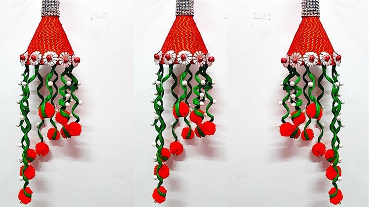 Wind Chime.jhumar.Wall Hanging From plastic bottle & Newspaper|Jhumar craft idea|DIY Room Decor