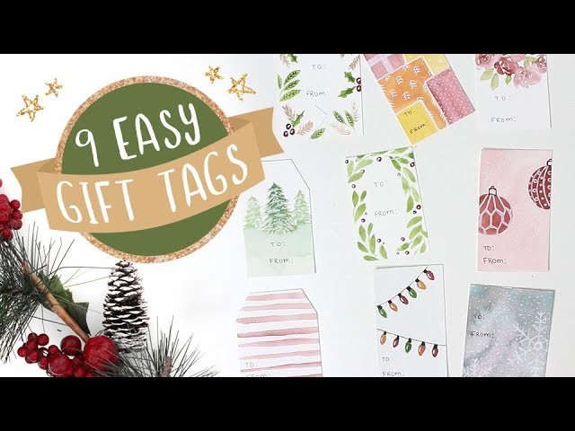 9 Easy DIY Watercolor Gift Tags | 2018 Holiday Card Series
