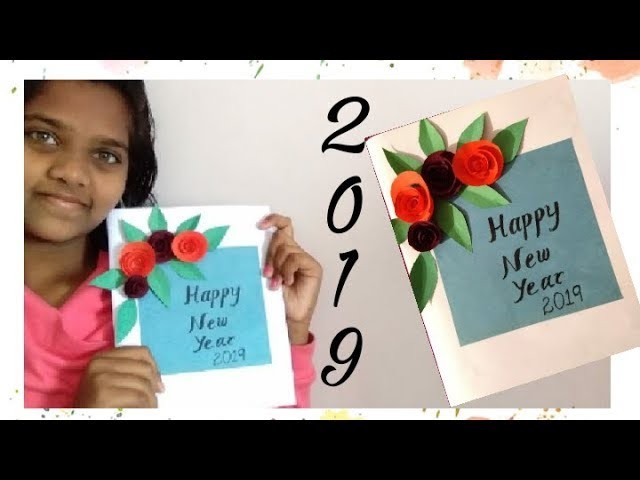 DIY|How to Make NewYear Greeting Card 2019 handmade Tutorial|Easy Kids School Project Craft ideas