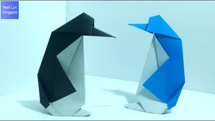 Easy Origami How to Make Paper Penguin 2 簡單企鵝摺紙教學2 Pingüino de papel fácil 2  #简单折紙 折り紙-なペンギンの折り方 2