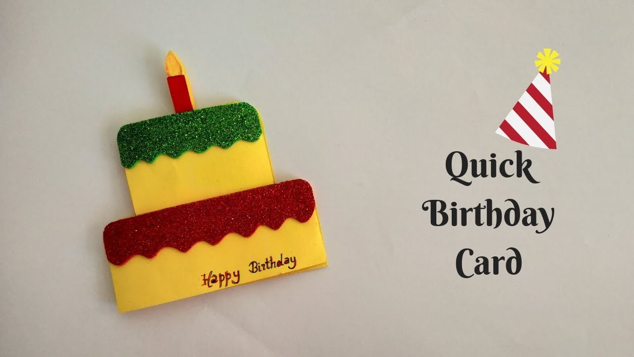 5 card craft minutes greeting birthday for in Card Easy Handmade 5 and minutes, Quick Cake Birthday