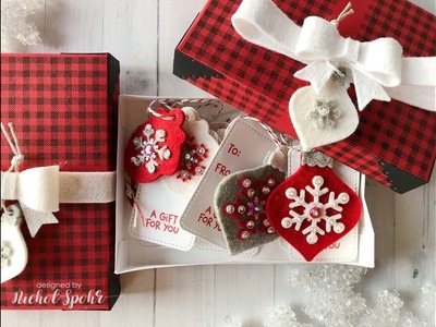 Handmade Holiday 2018 | Lawn Fawn Felt Ornament Tags with Gift Boxes