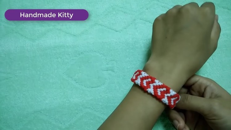 Handmade Kitty - Heart Friendship Bracelets tutorial