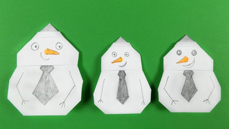 How to Make Origami Snowman Easy but Cool for Kids - Christmas Decoration Ideas