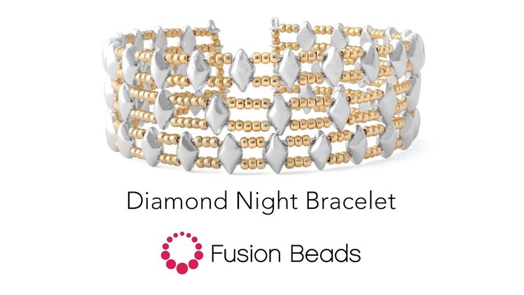 Make the Diamond Night bracelet with 2-hole glass beads by Fusion Beads