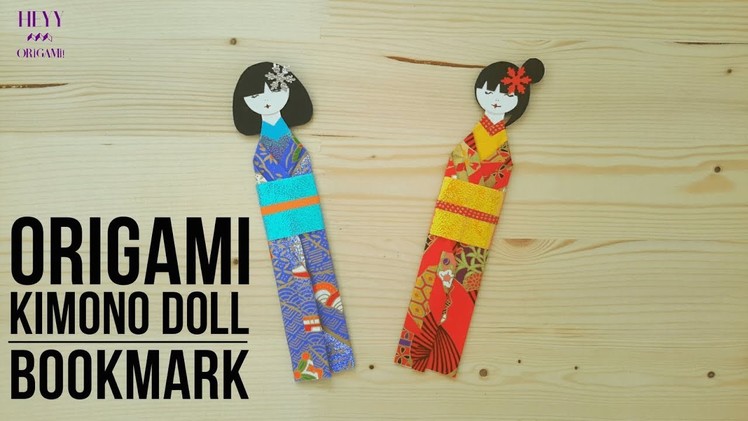 Origami Japanese Kimono Doll Bookmark-How to make easy origami kimono dolls