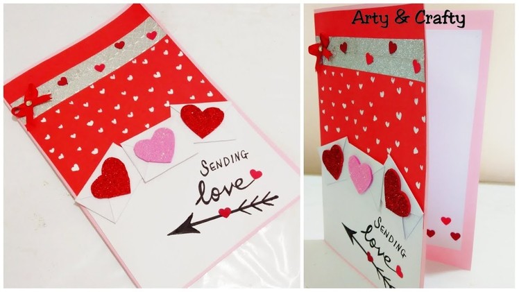 Valentine Day Card.Handmade Card Ideas.Anniversary Card.Easy Card for Boyfriend by Arty & Crafty