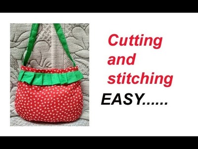 10 मिनट में cutting stitching of handmade handbag in hindi.shopping bag.travel bag
