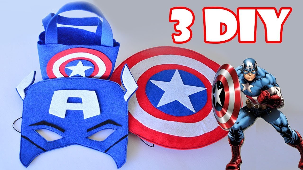 3 crafts of Captain America for kids ✔ 100% Felt ???? Ovejita Craft