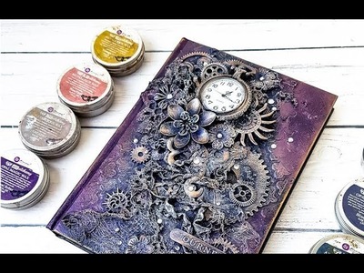 Altered notebook with Art Alchemy waxes by Ola Khomenok