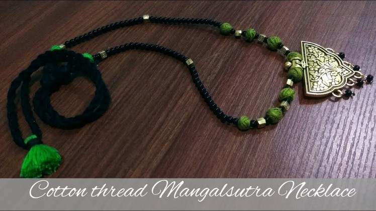 Cotton beads long Mangalsutra with Antique pendant || periwinkle TV