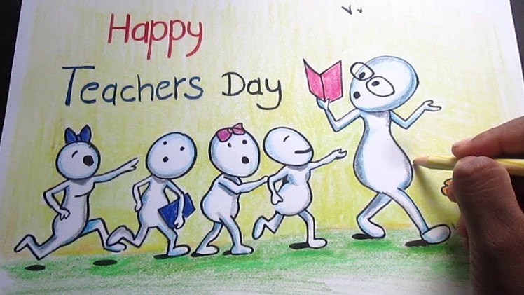 Creative Drawing (Happy Teacher's Day) for Kids | Teacher's Day drawing for kids