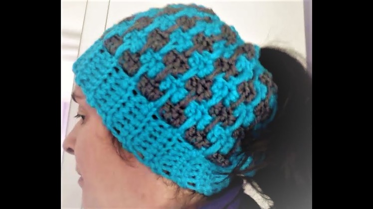 Crochet Messy Bun Hat Beanie MAJOVEL very easy #crochet