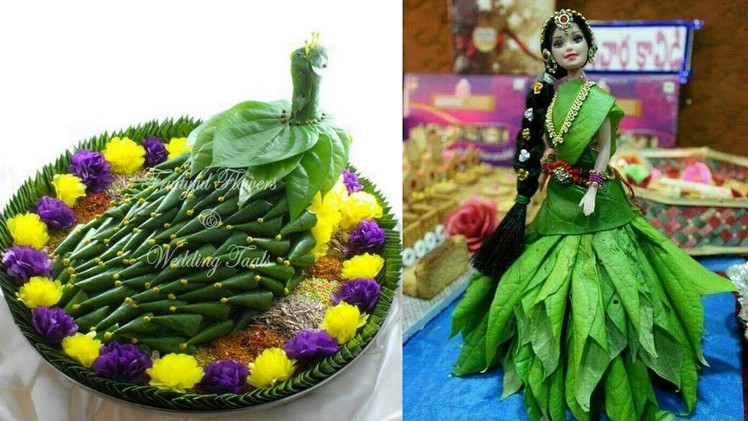 Decorative idea of betel leaf decoration and coconut leaf decoration for wedding |