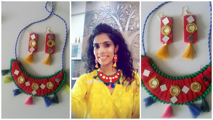 Diwali decoration ideas | DIY fabric jewelry | Diwali navratri jewelery making | new craft |  DIY|
