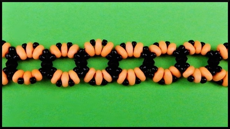 DIY | Beaded Halloween Bracelet with Twin beads | Jewelry | Halloween Perlen Armnband Schmuck