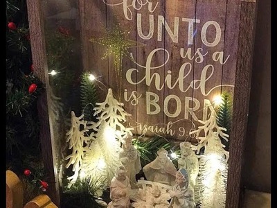DIY Christmas Nativity Box Dollar Store & Walmart Supplies