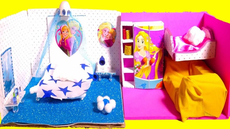 DIY Miniature Dollhouse Room ~ Frozen & Rapunzel Room Decor, Backpack