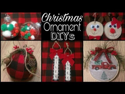 DIY Rustic Christmas Ornaments • ornament DIYs for kids + buffalo check and red truck
