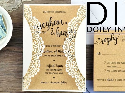 DIY Rustic Doily Wedding Invitations