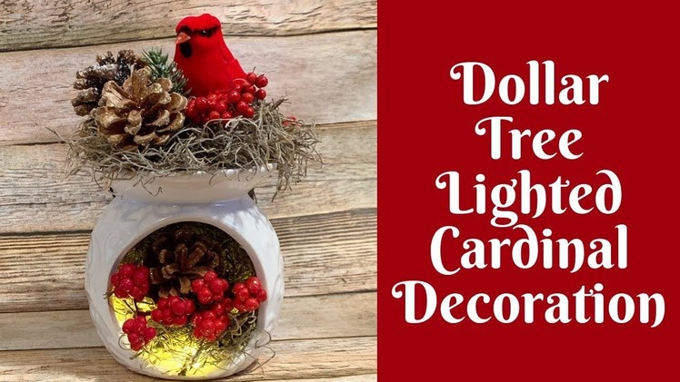 Dollar Tree Christmas Crafts: Dollar Tree Lighted Cardinal Christmas Decoration