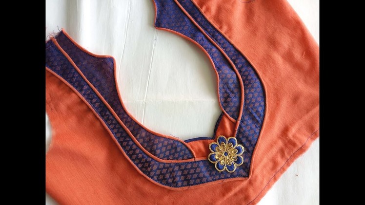Easy patch work blouse design cutting and stitching