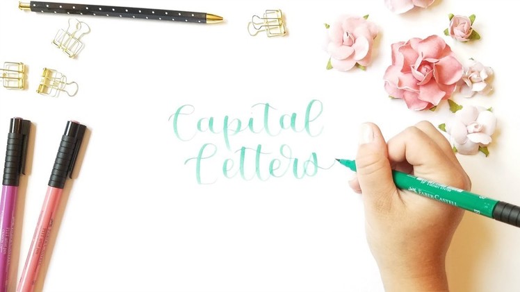 Hand Lettering Capital Letters | Modern Calligraphy Upper Case Alphabet A-Z