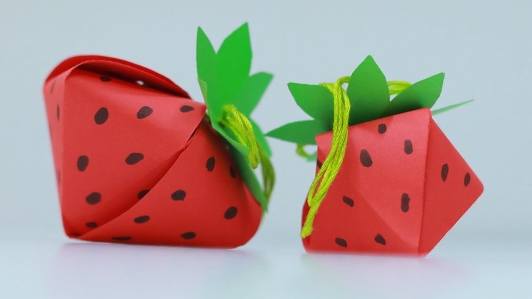 How To Make DIY Paper Strawberry - Paper Crafts || Paper girl