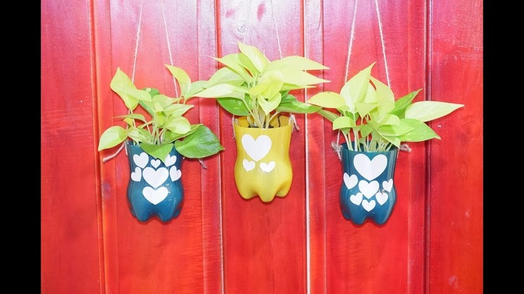 How to Make Wall Hanging Planters from Recycled Plastic Bottles