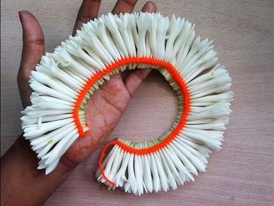 How to string sampangi flower pinnal jadai method | easy method to make sampangi flower garland