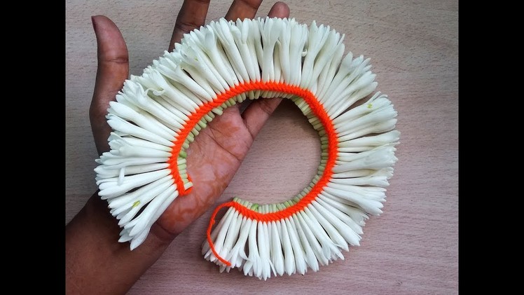 How to string sampangi flower pinnal jadai method | easy method to make sampangi flower garland
