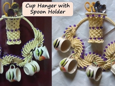 Macrame Cup Hanger With Spoon Holder | innovative & beautiful macrame design