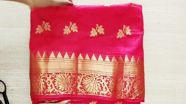 Paithani blouse back neck design cutting and stitching.blouse designs