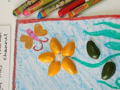 Simple greeting card making using pista pistachio shells. pista recycling craft ideas