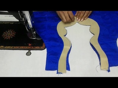 Simple patch work blouse design cutting and stitching