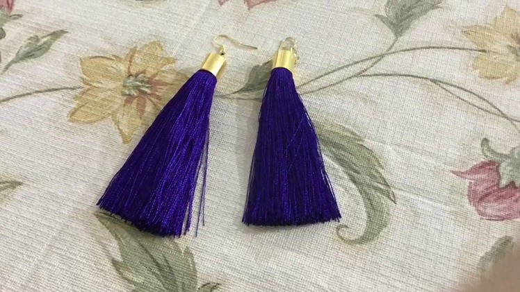 Tassel earrings. How to make silk thread Tassel earrings at home. step by step tutorial