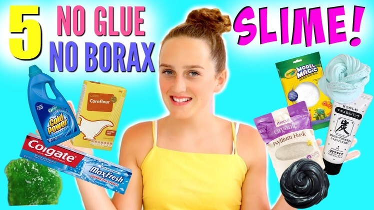 TESTING 5 NO GLUE NO BORAX Slime Recipes! Are They Worth The Effort??