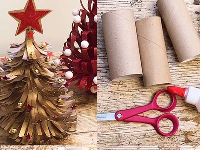 Tutorial facilissimo How to make Christmas trees with toilet paper roll
