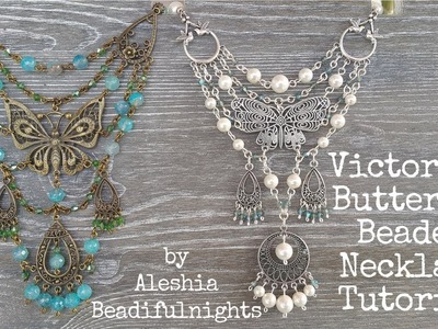 Victorian Butterfly Beaded Necklace Tutorial